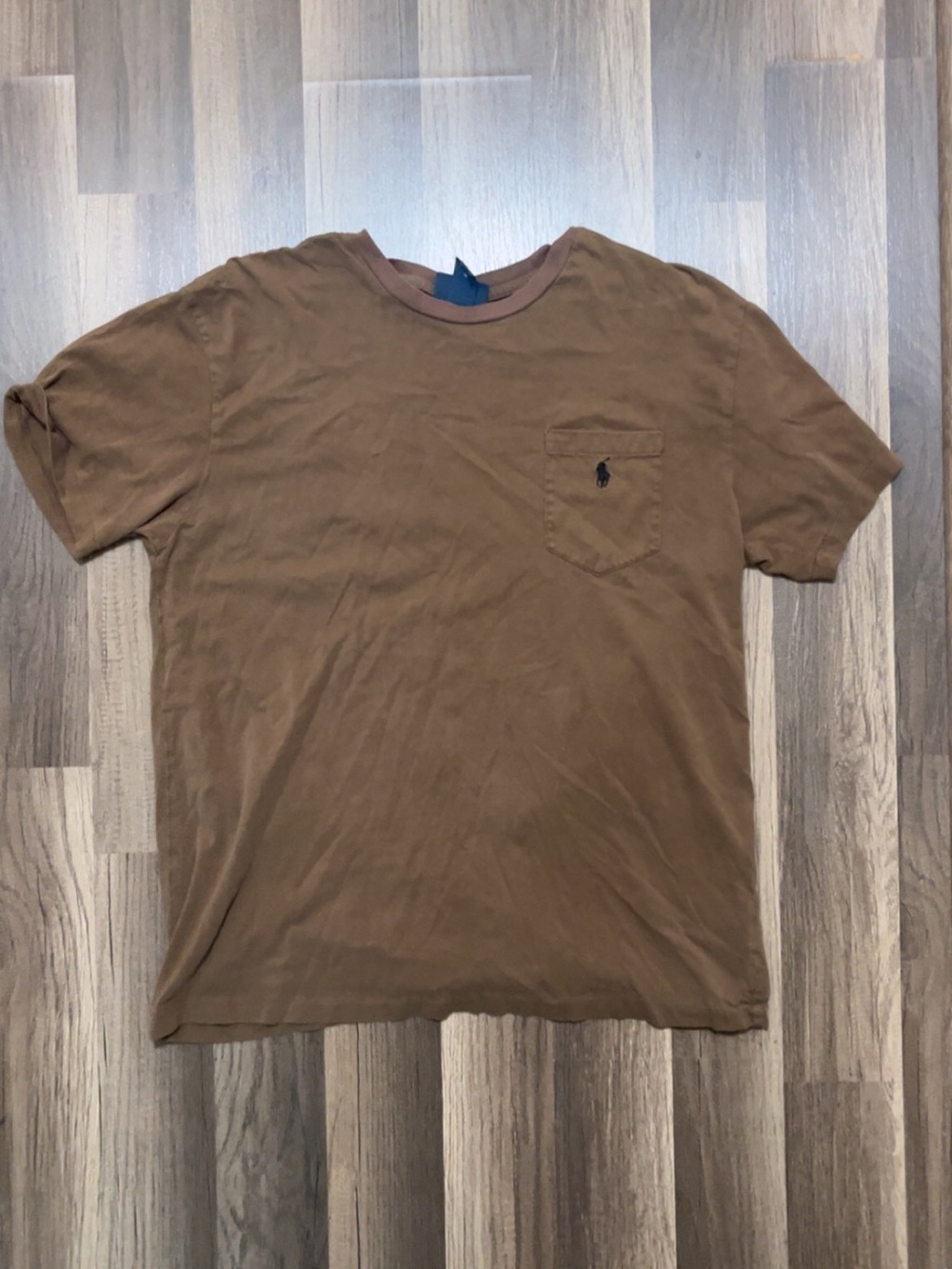 POLO RALPH LAUREN Mens Medium Pocket Brown Shirt